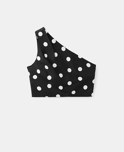 Mango Women's Asymmetrical Polka-Dot Top