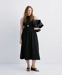 Mango Women's Contrast-Bodice Dress