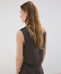 Mango Women's Polka-Dot Linen Top