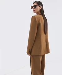 Mango Women's Double-Breasted Linen Suit Blazer