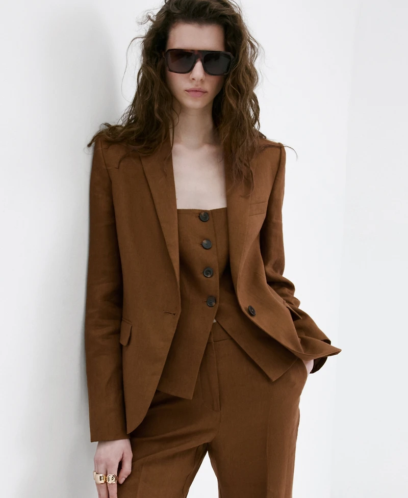 Mango Women's Linen Suit Pants