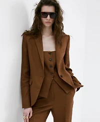 Mango Women's Linen Suit Pants