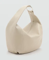 Mango Women's Buckle Leather Shoulder Bag