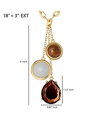 Jessica Simpson Resin Stone Dangle Pendant Necklace for Women, Gold-Tone Statement Necklace