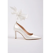Forever and Always Shoes Women's Madelina Ankle Bow Pointed Toe Pump
