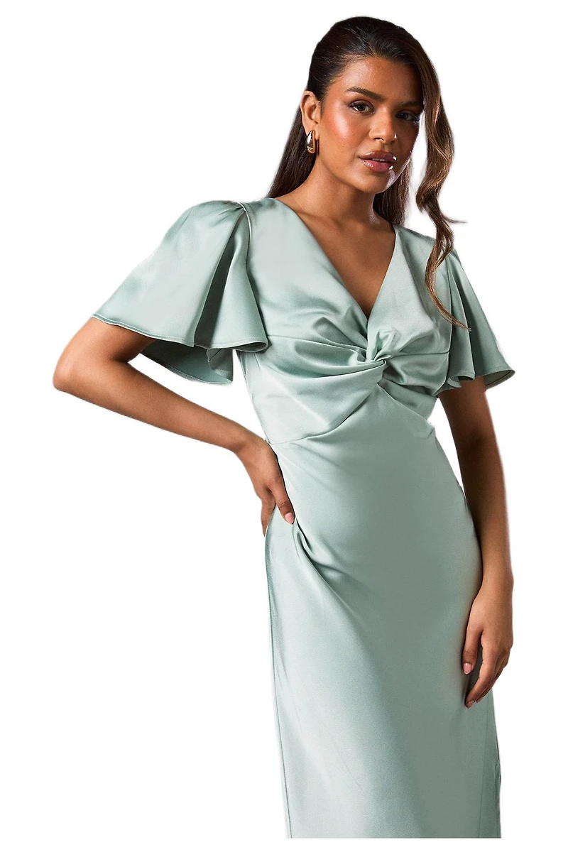 Oasis Women's Angel Sleeve Midi Bridesmaid Dress