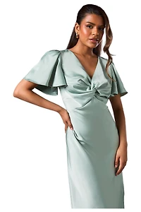 Oasis Women's Angel Sleeve Midi Bridesmaid Dress