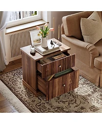 gaomon Adult 2-Drawer Nightstand, Engineered Wood Storage Bedside Table