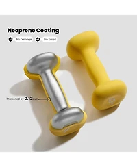 Sportneer Neoprene Dumbbells Set of 2 with 5 lb Hand Weights Non Slip Ergonomic Anti Roll Square Shape for Home Workout