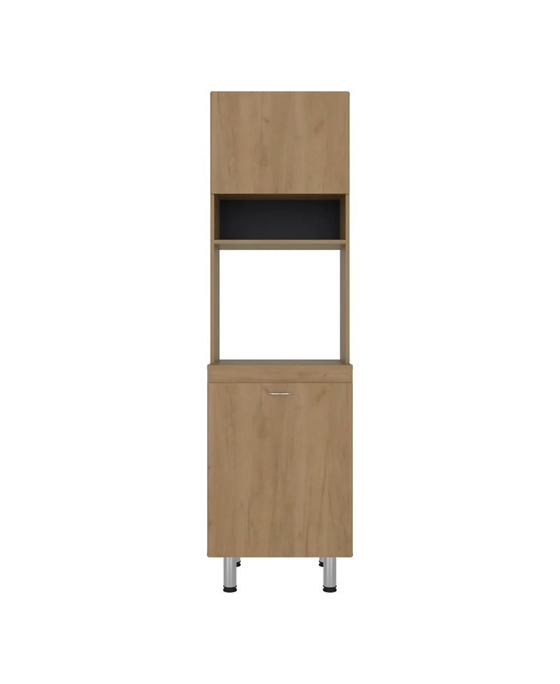 Fm Furniture Arlo Multi-Purpose Tall Storage Cabinet with Open Shelving and Lower Cabinet