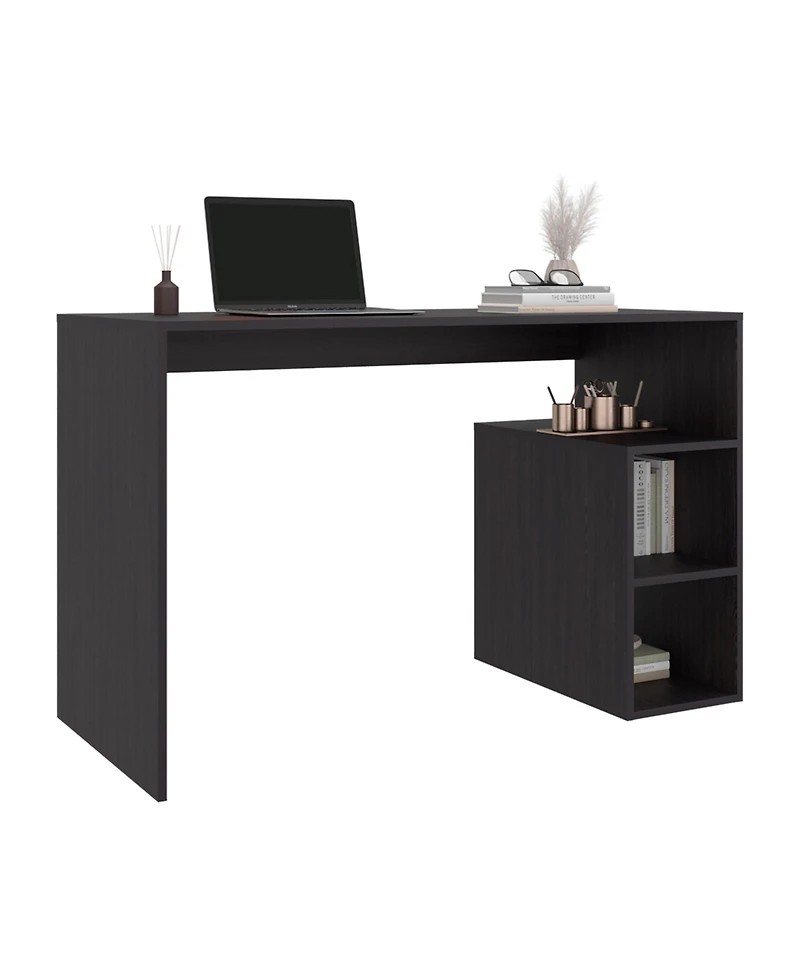 Fm Furniture Star Office Desk with Storage and Minimalist Design, Wenge