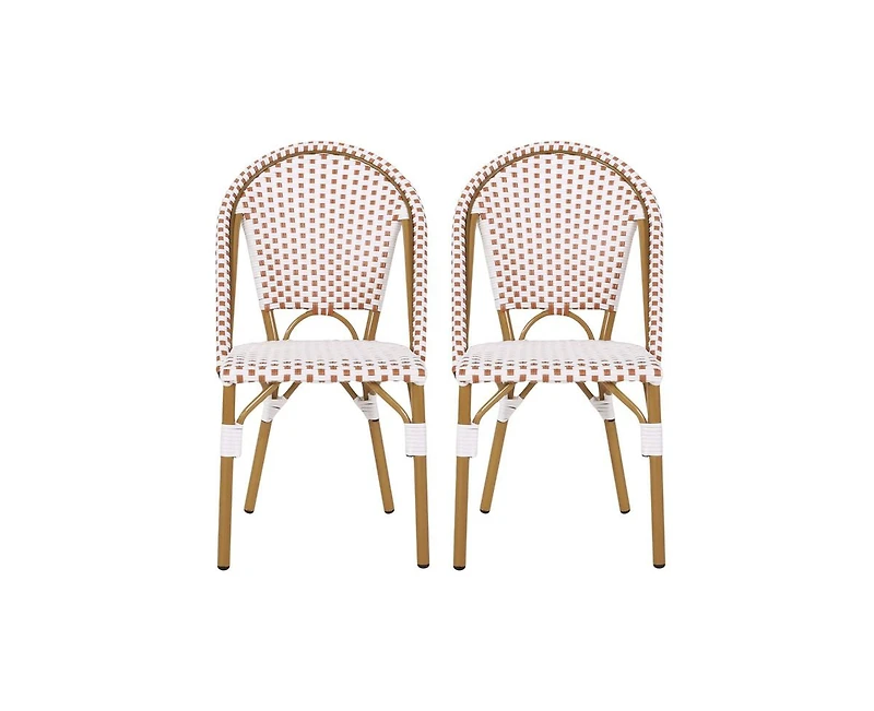 sumyeg French Style Rattan Bistro Chairs Set of 2 with Aluminum Frame