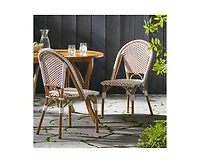 sumyeg French Style Rattan Bistro Chairs Set of 2 with Aluminum Frame