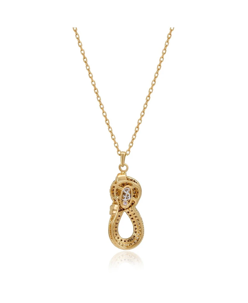 Suzy Levian New York Pave Twisted Knot Pendant Sterling Silver Cubic Zirconia