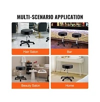 Sugift Adjustable Height Rolling Stool with 400 lbs Capacity, 15.7 in Pu Leather Cushion, 5 Swivel Casters