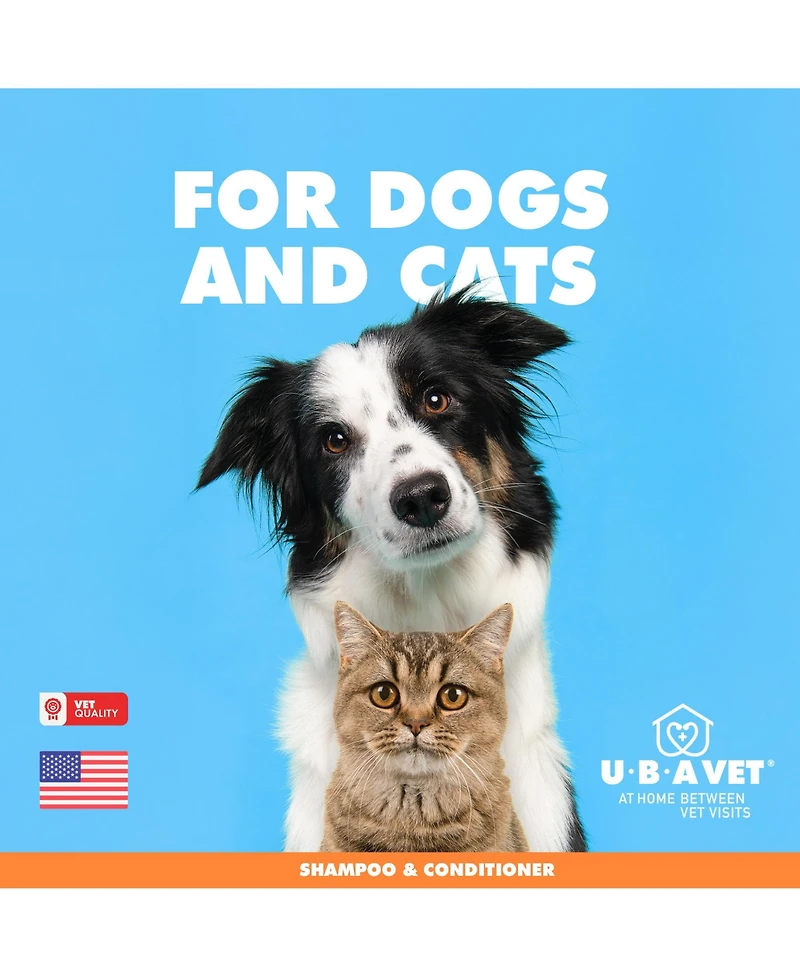 Ubavet Aloe & Oatmeal Shampoo for Dogs & Cats – Gentle Hydrating Formula – (16.9 fl oz / 500ml)