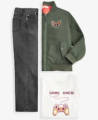 Epic Threads Boys 5 20 Bomber Jacket Game Over Tee Loose Fit Jeans Macys Exclusive