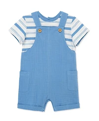 Little Me Baby Boys' Solid Shortall Set