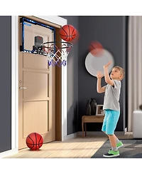 HopeRock Indoor Mini Basketball Hoop for Kids, Basketball Hoops Over The Door with Led Lighting