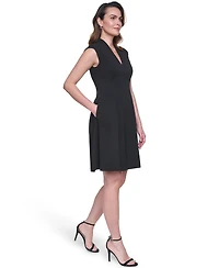 Vince Camuto Women's Scuba Crepe V-Neck Dress