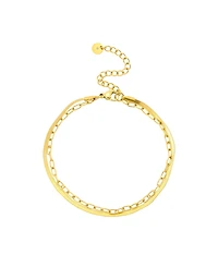 Unwritten x Moda Sport Waterproof Paperclip and Herringbone Chain Layered Bracelet