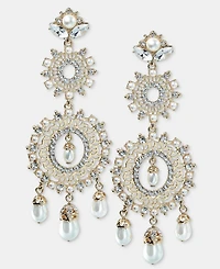 Marchesa Crystal & Imitation Pearl Chandelier Earrings