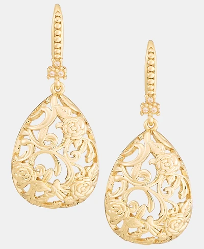 lonna & lilly Puffy Filigree Drop Earrings