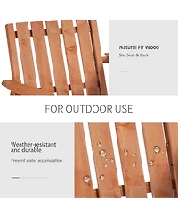Outsunny Wooden Garden Bench with Umbrella Hole & Middle Table, Outdoor Loveseat with Weather-Fighting Material 2 Person Chair for Garden, Patio, Balc