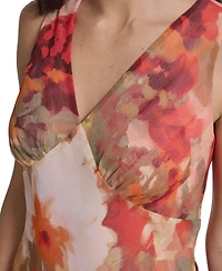 Calvin Klein Women's V Neck Midi Dress