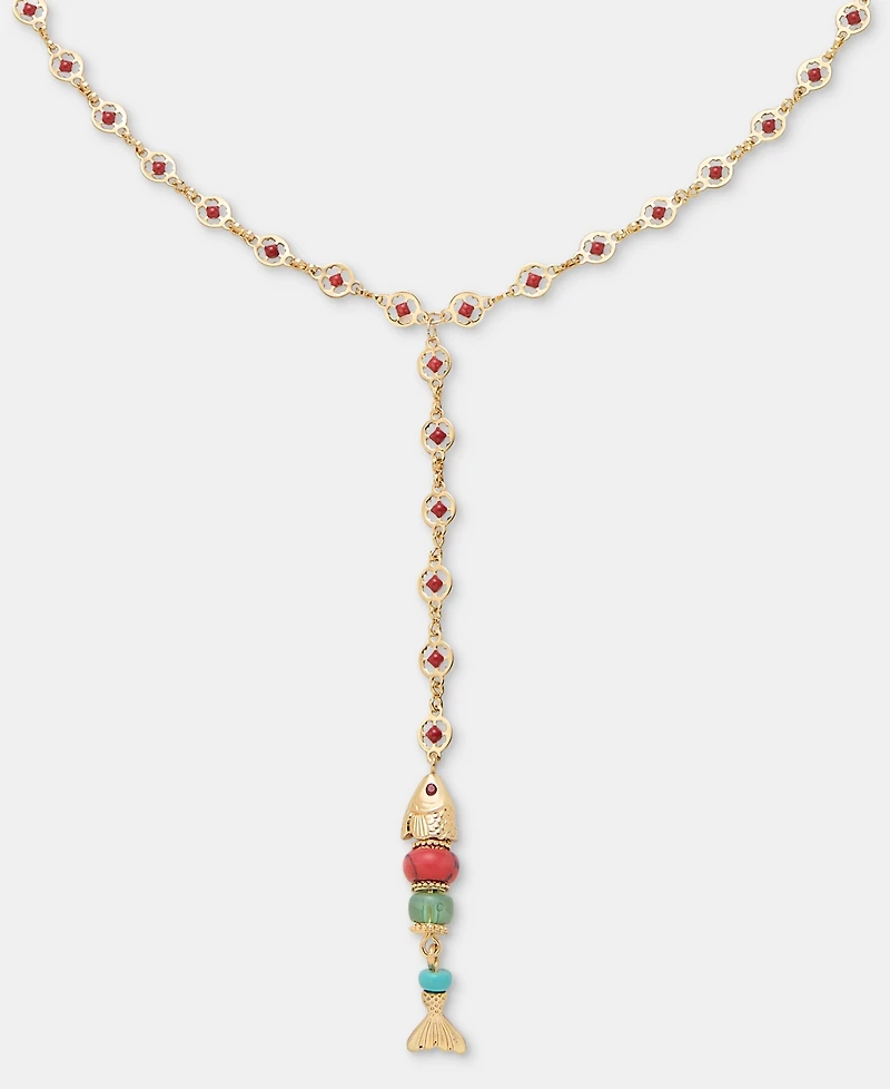 lonna & lilly Bead Fish Lariat Necklace, 24" + 3" extender