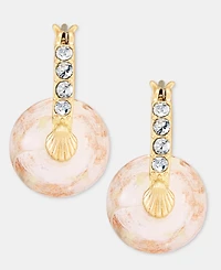 lonna & lilly Murano Glass Charm Pave Hoop Earrings