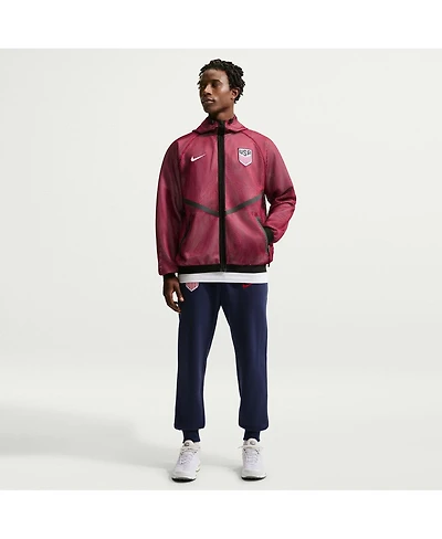 Nike Men's Red Usmnt 2026 Anthem Mesh Dri-fit Full-Zip Hooded Jacket