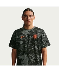 Nike Men's Gray Netherlands National Team Allover Print T-Shirt