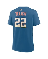 Nike Women's Christian Yelich Blue Milwaukee Brewers 2026 City Connect Name Number T-Shirt