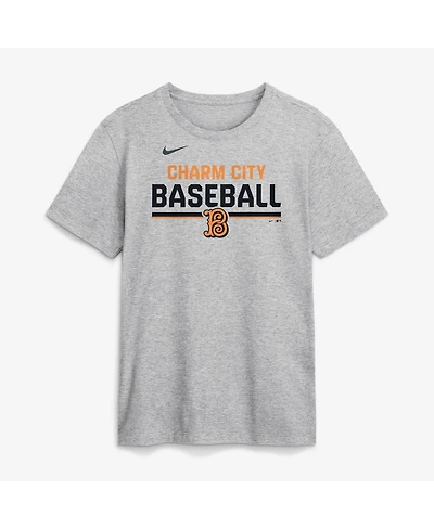 Nike Men's Heather Gray Baltimore Orioles 2026 City Connect Stacked Team Phrase T-Shirt
