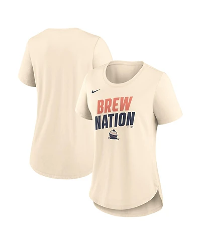 Nike Women's Natural Milwaukee Brewers 2026 City Connect Team Phrase Lockup Tri-Blend T-Shirt