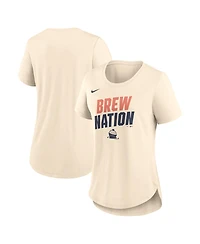 Nike Women's Natural Milwaukee Brewers 2026 City Connect Team Phrase Lockup Tri-Blend T-Shirt