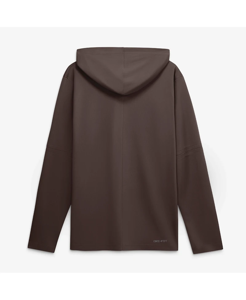 Nike Men's Brown San Diego Padres Authentic Collection Dri-fit Long Sleeve Hooded T-Shirt