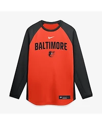 Nike Men's Orange Baltimore Orioles Authentic Collection Raglan Dri-fit Sweatshirt