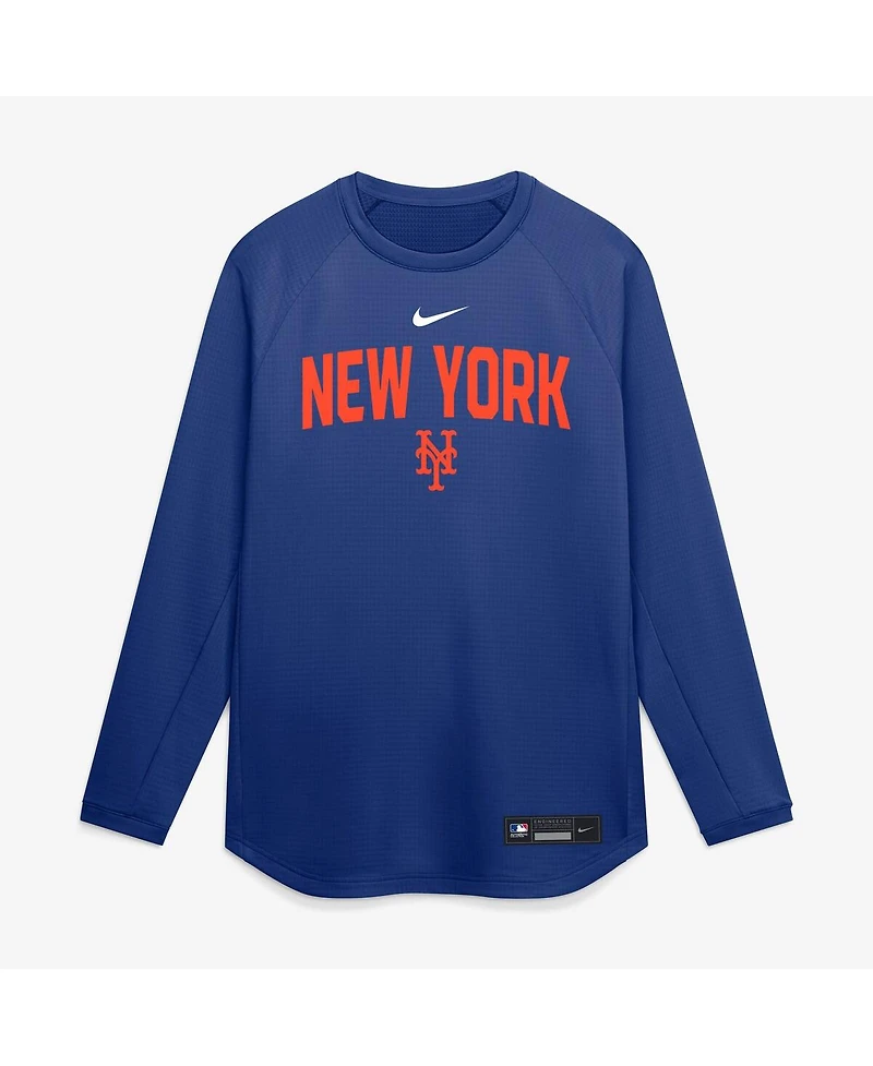 Nike Men's Royal New York Mets Authentic Collection Raglan Dri-fit Sweatshirt