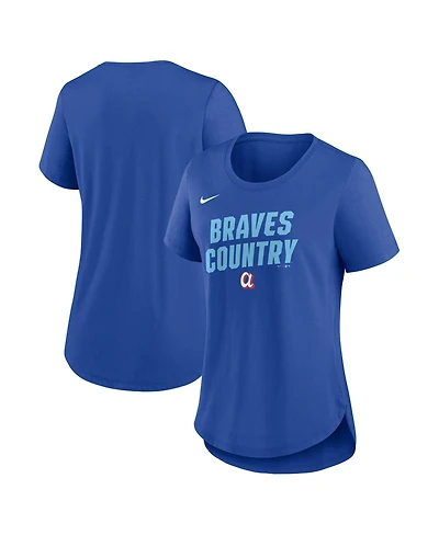 Nike Women's Royal Atlanta Braves 2026 City Connect Team Phrase Lockup Tri-Blend T-Shirt