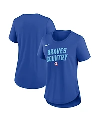 Nike Women's Royal Atlanta Braves 2026 City Connect Team Phrase Lockup Tri-Blend T-Shirt
