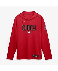 Nike Men's Red Cincinnati Reds 2026 City Connect Dri-fit Long Sleeve Hooded T-Shirt
