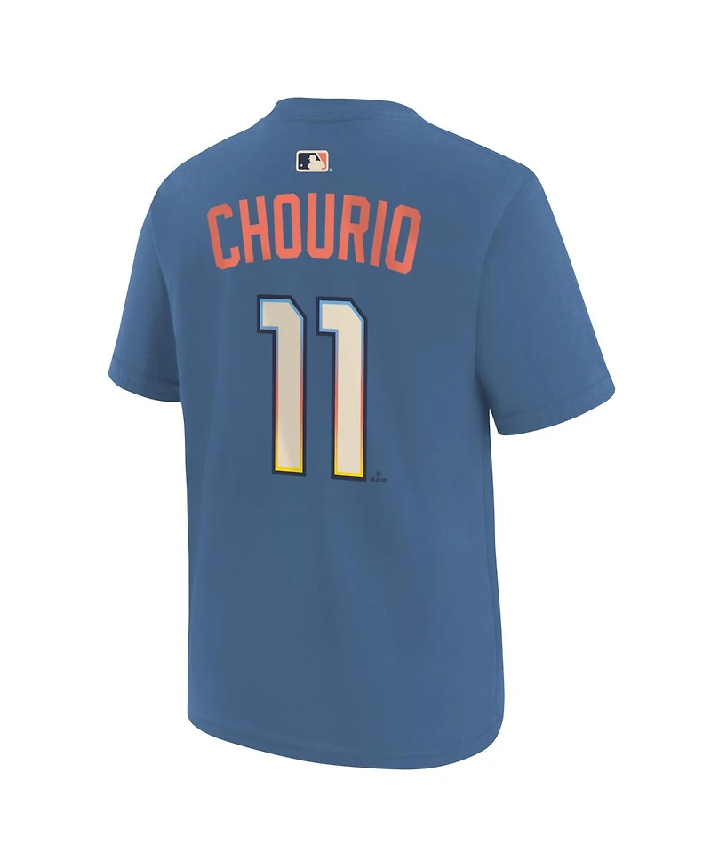 Nike Big Boys and Girls Jackson Chourio Blue Milwaukee Brewers 2026 City Connect Name Number T-Shirt