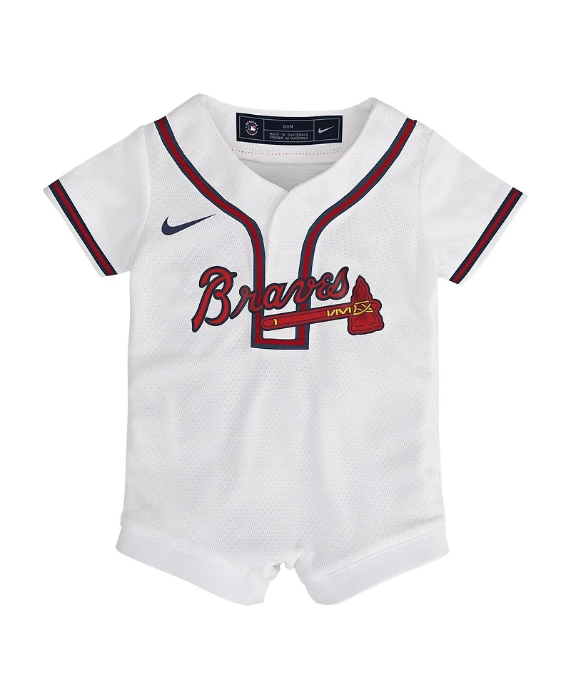 Nike Baby Boys and Girls White Atlanta Braves Home Replica Romper Jersey