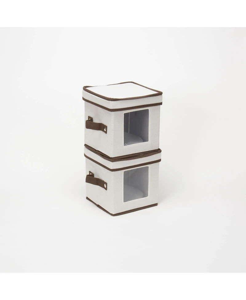 Household Essentials Saucer Storage Box, Windowed Panel.