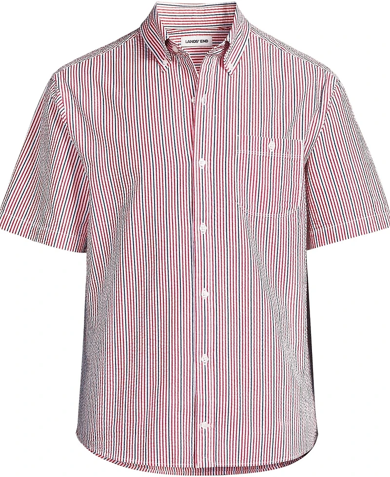 Lands' End Men's Short Sleeve Seersucker Shirt