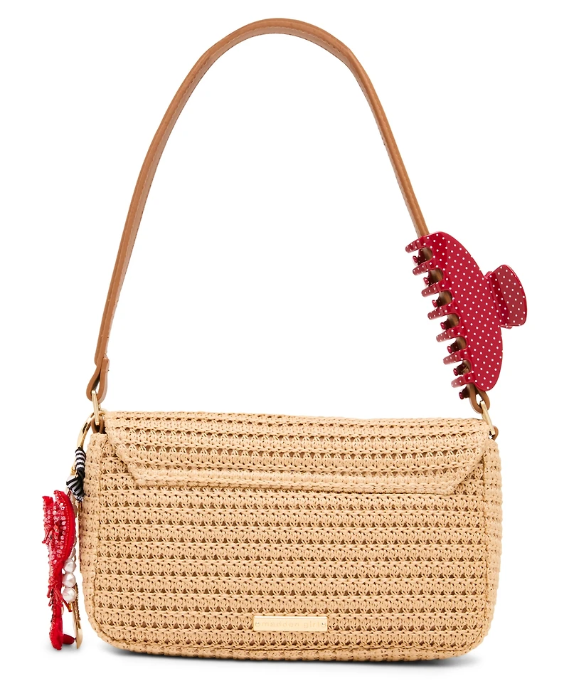 Madden Girl Alanna Straw Small Shoulder Handbag
