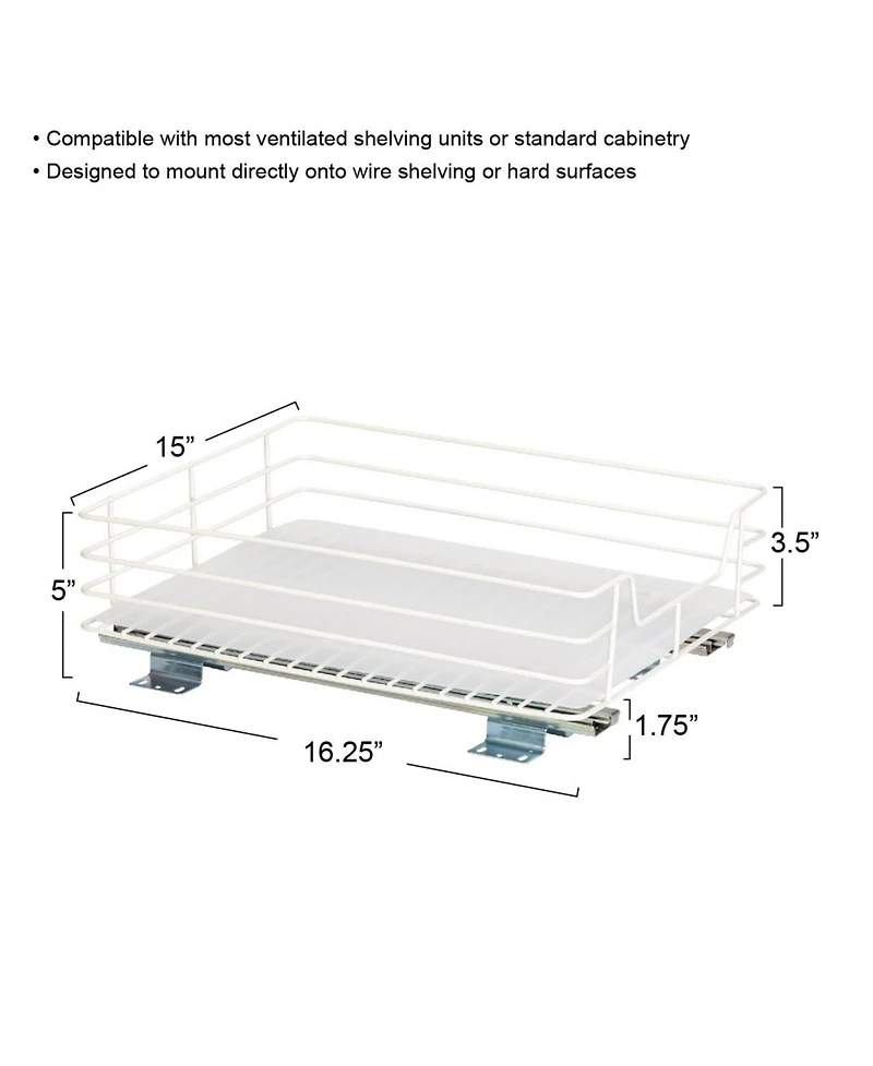 Household Essentials Glidez 1-Tier Steel Pull-Out Cabinet Organizer