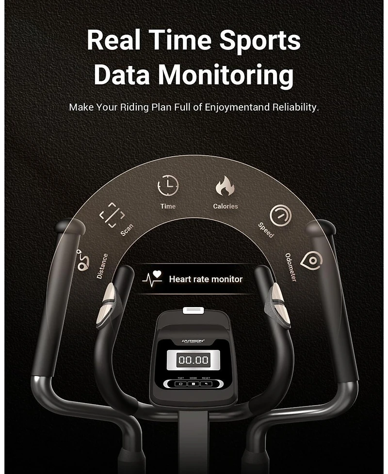 Harison Elliptical Machine for Home, 350 Lbs Capacity, 16-Level Magnetic Resistance (Hrm-E1190)